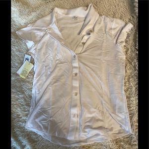 Wilfred white button up polo